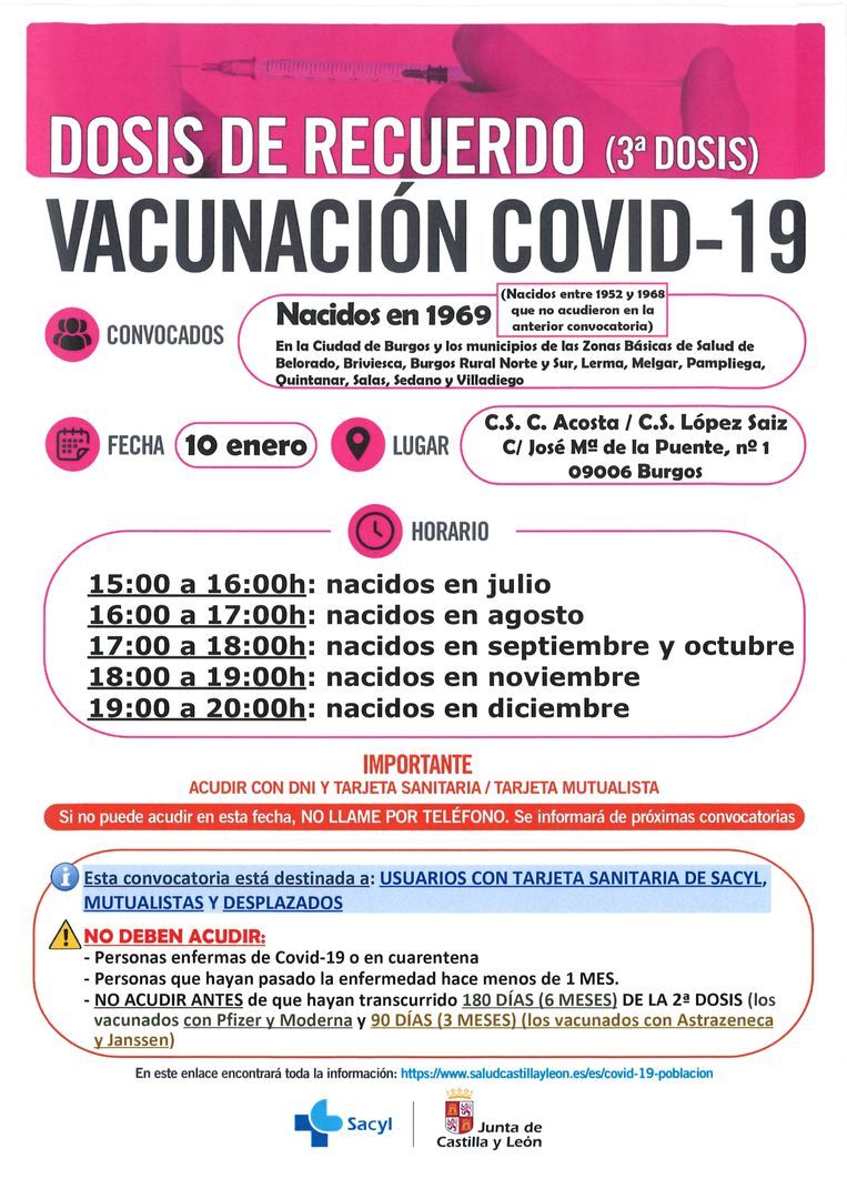 VACUNACION COVID  NACIDOS 1969