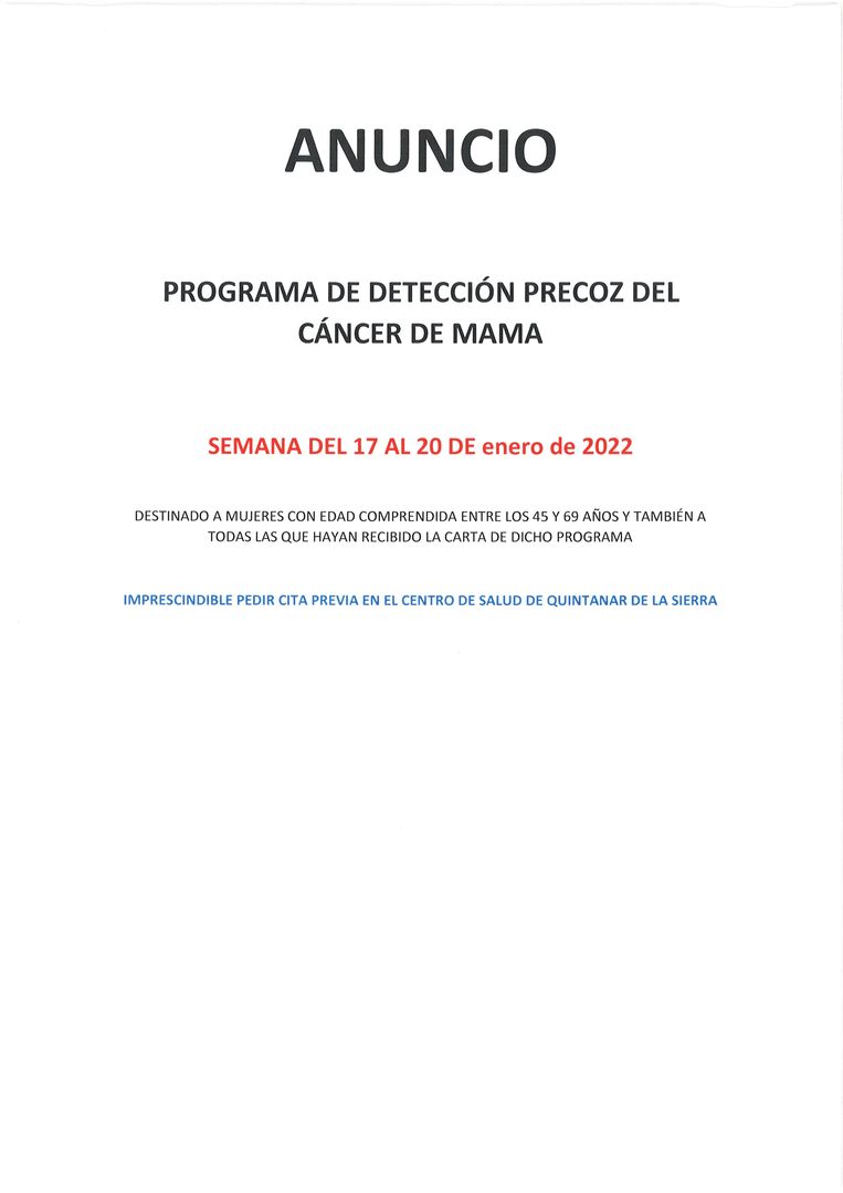 DETECCIÓN PRECOZ CANCER DE MAMA