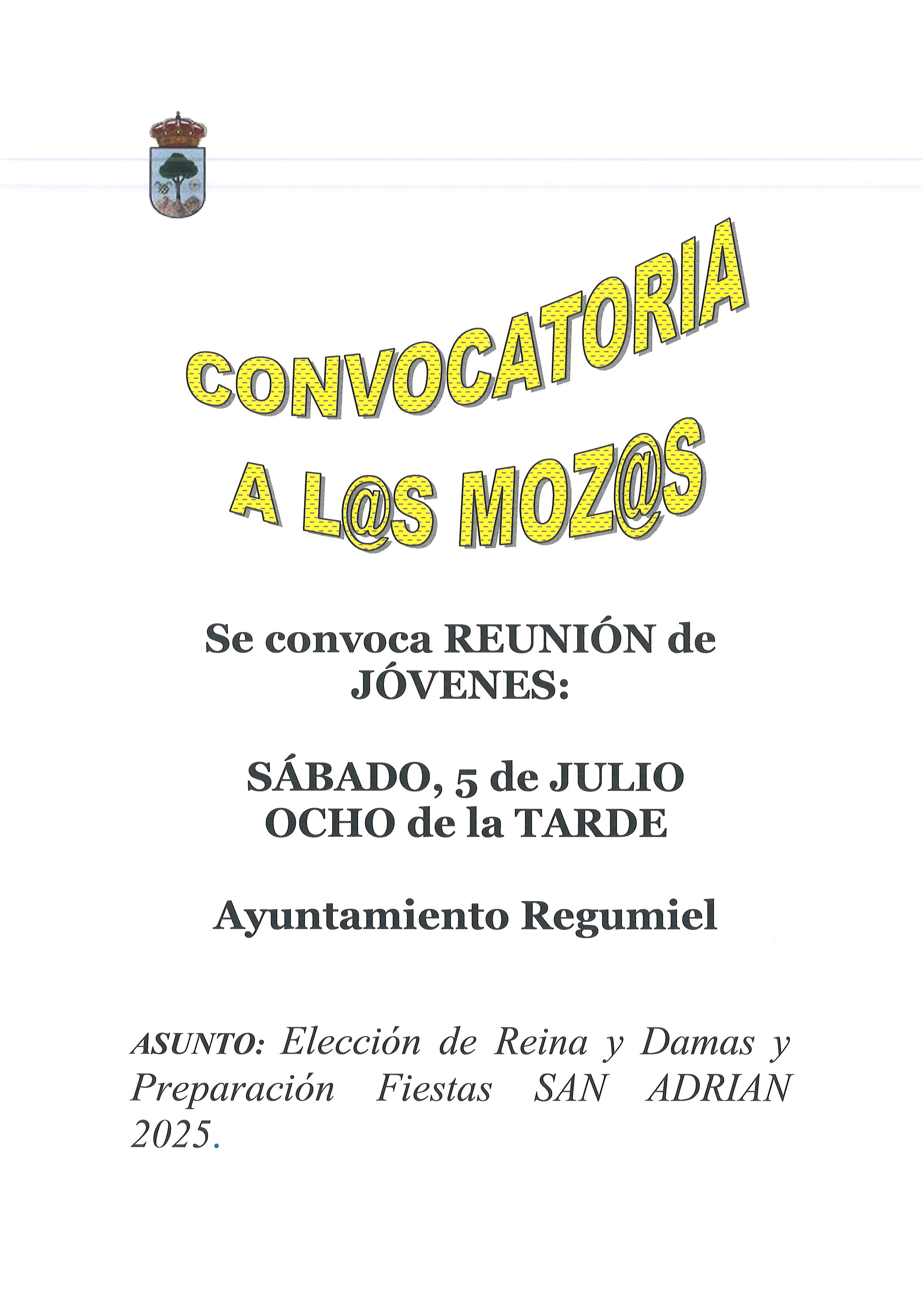 REUNIÓN MOZOS FIESTAS SAN ADRIAN 2022