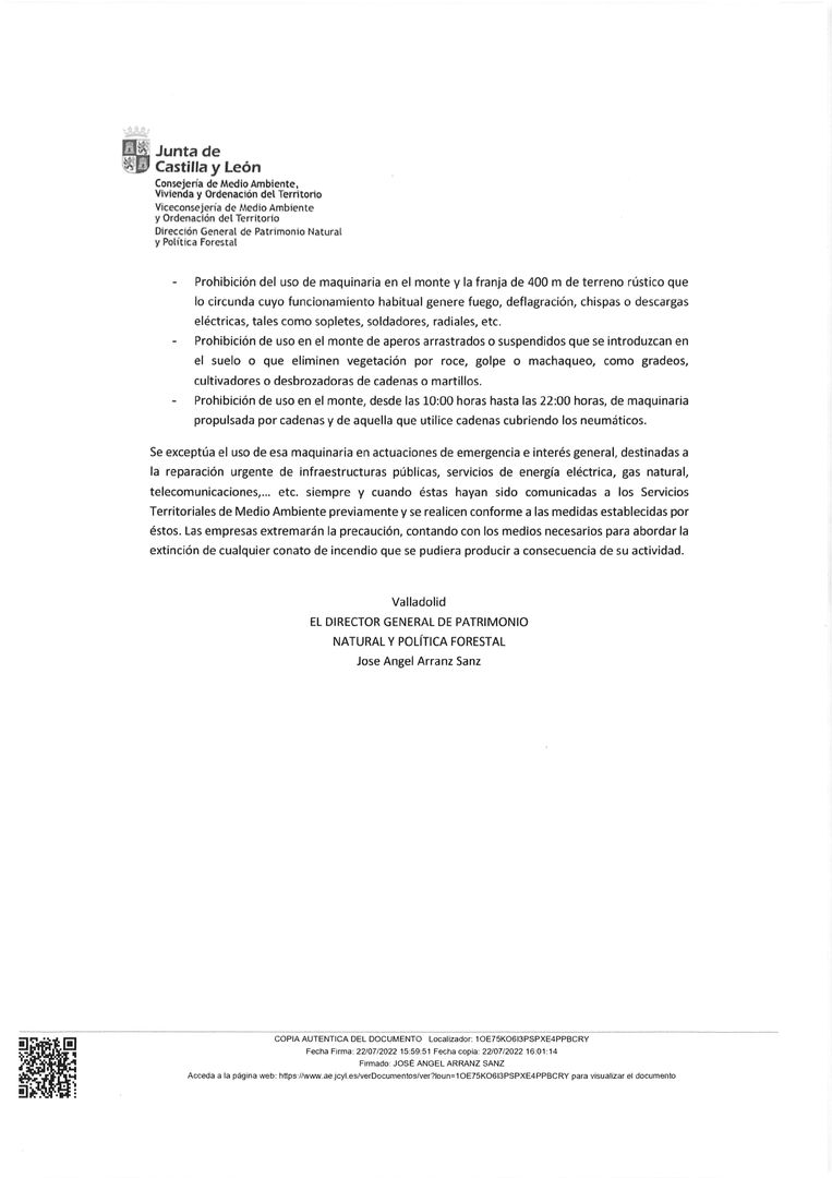 ALERTA RIESGO INCENDIOS