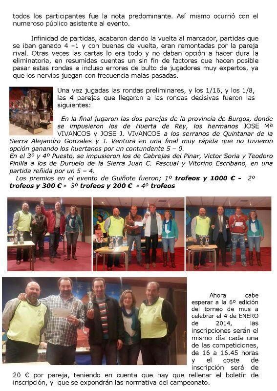 VII EDICIÓN CAMPEONATO DE GUIÑOTE y VI TORNEO DE MUS